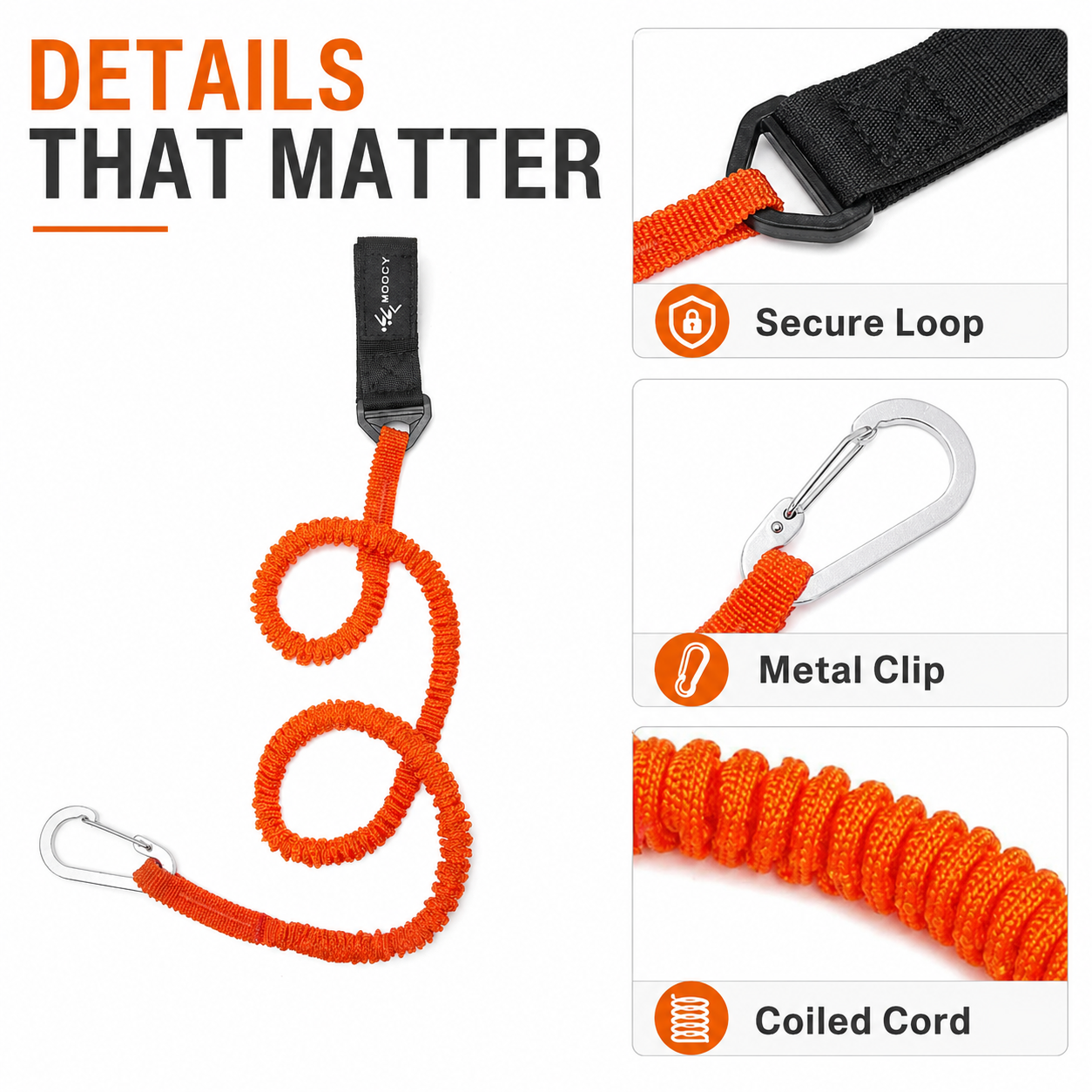 Coiled Paddle Leash Orange Kay - Fishing Kayak Paddle Leash recensione e prezzo