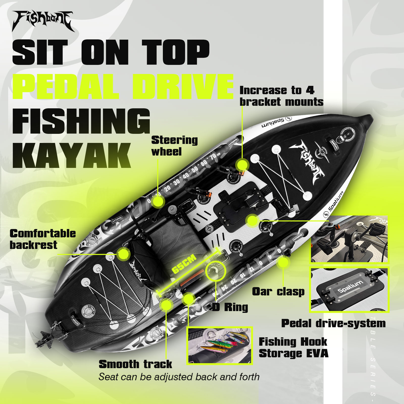 Spatium Pedal Kayak Inflatable - Fishing Kayak Pedal Drive recensione e prezzo