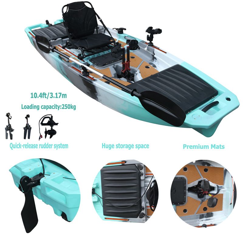 10FT Single Seat LLDPE Sit On  - Fishing Kayak Pedal Drive recensione e prezzo